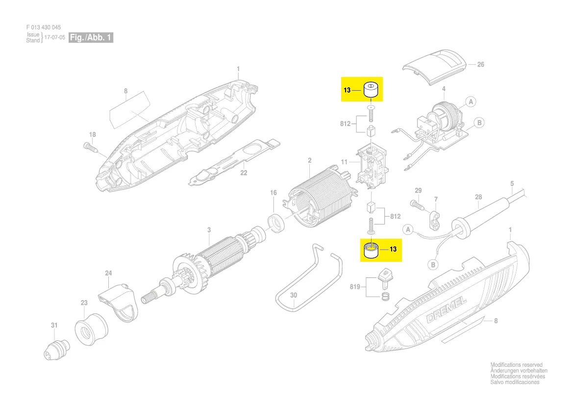 Capuchons réf. 2 610 009 812 pour balais charbon